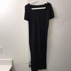 Black midi hooded dress